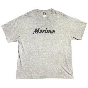 Vintage Hanes Beefy 2004 Marines Blank Gray T-Shirt